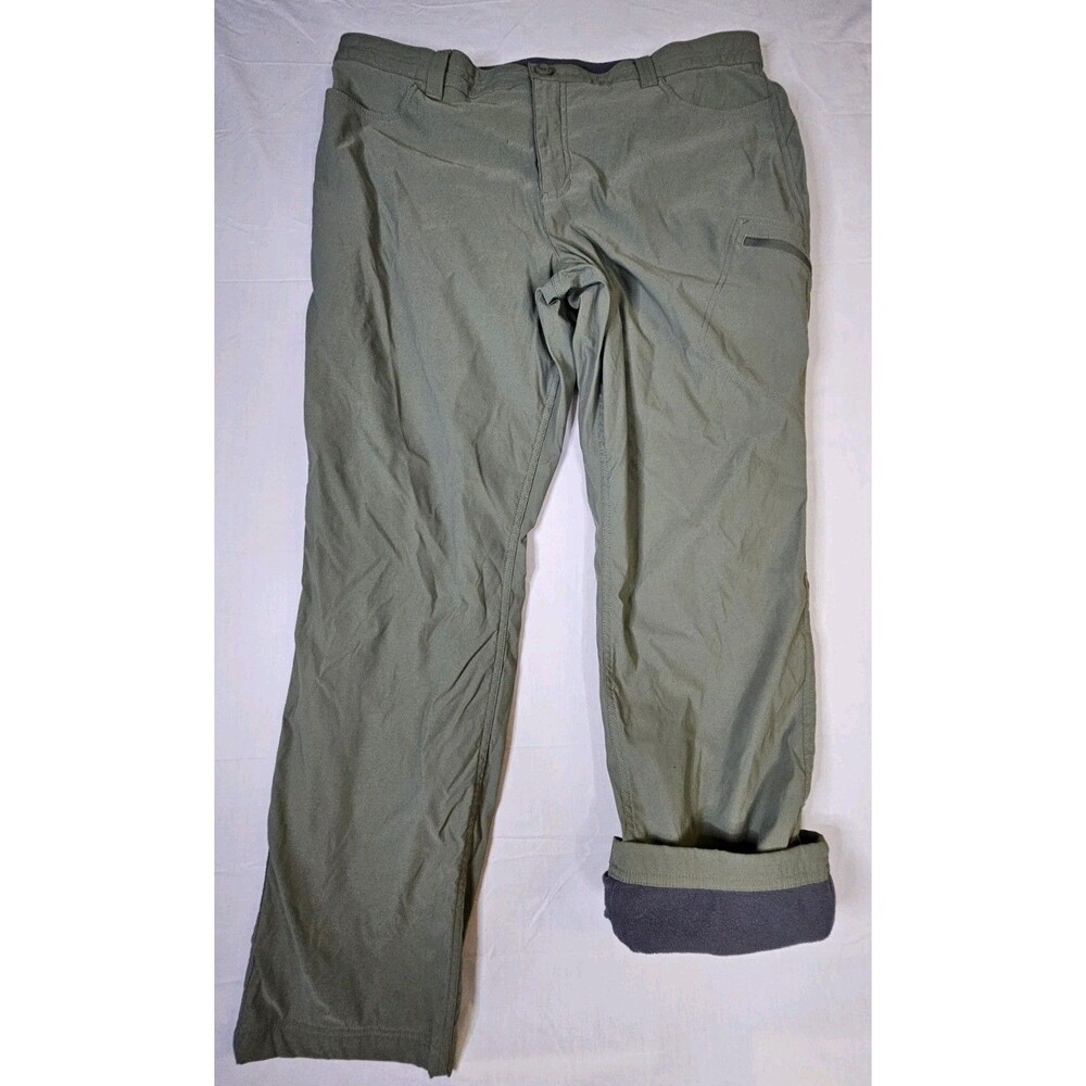 Eddie Bauer Pants Women's Size 18 Green Guide Fleece Lined Hiking Travex